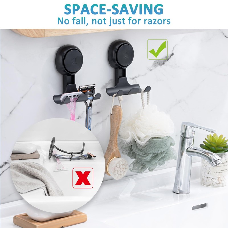 TAILI Shower Razor Holder Hanger Hooks Suction Cup Door Hooks