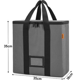 BQKOZFIN Record Case, Vinyl Record Storage Box, 34L x 17W x 34H, 12 Inches, LP Record Storage Box with Lid, Holds Approximately 35 LP Discs, Dustproof (Gray), black, Modern