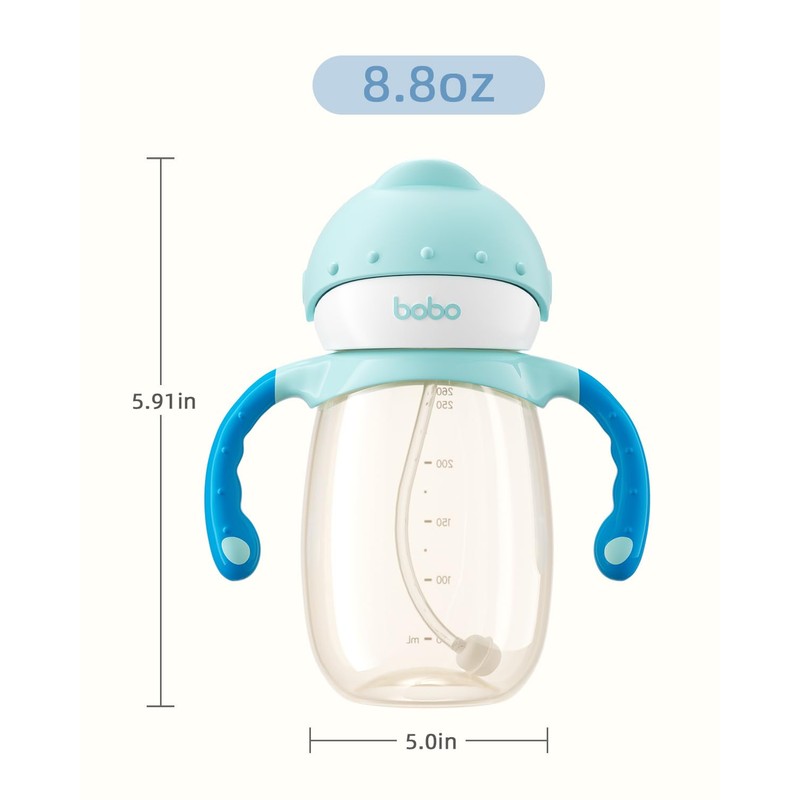 Baby Weighted Straw Cup, Transition Training Sippy Cup, Double Handles,