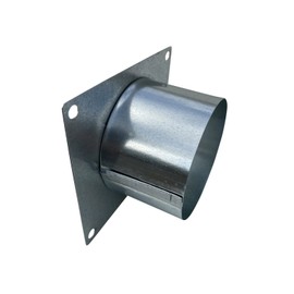 4 Inch Duct Flange by Vent Works - Metal Wall Plate Kit Connector Easily Accepts Dryer Vent Hose - Galvanized HVAC Fitting Fits Any 4in Round Ducting Including Flexible, Semi Rigid or Solid Pipe