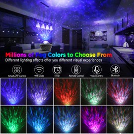 LED Starry Sky Projector, WiFi Starry Sky Projector for Children, Galaxy Starlight Star Projector Kids Night Light with App/Voice Control, Timer/Remote Control/Bluetooth for Kids Party