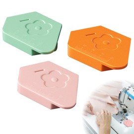 Wshxjzyay 3 Pack Magnetic Seam Guide for Sewing Machine, Upgraded Multifunctional Polygonal Hemmer Guide with Scale, Universal Sewing Accessory for Magnet Making Machine (3 Colors)