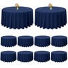 Pesonlook 10 Pack Navy Blue Round Tablecloth 120 Inch, Waterproof