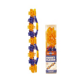 Lux Blox Orange and Blue Fidget Flexer Set (30 Pieces) Flexible and Versatile Construction Blocks