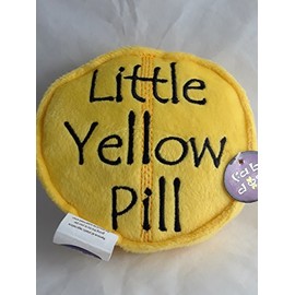 fabdog Little Yellow Pill Plush Dog Squeaker Chew Toy Yellow 5.5"