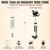41" Large Dragon Wind Chime with Moving Spring Wings, Windchime