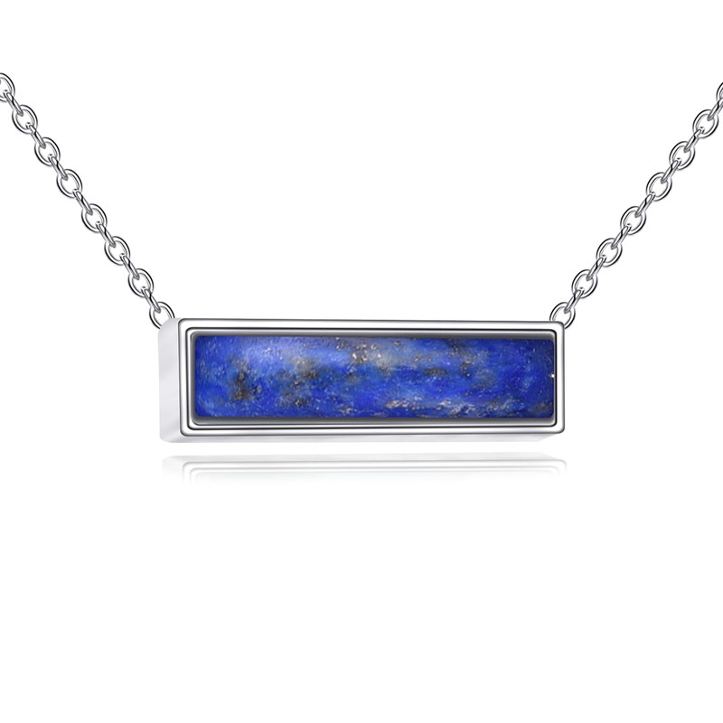 CRMAD Bar Lapis Lazuli Urn Necklace Sterling Sliver Cremation Jewelry