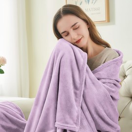 BEDELITE Fleece Blanket Twin Size Lilac Throw Blankets for Couch & Bed, 300GSM Luxury Plush Cozy Fuzzy Blanket 60x80 inches, Super Soft Warm Lightweight Throw Blanket for Travel Camping