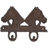AB Tools Cast Iron Rustic Two Horse Coat Hook Home