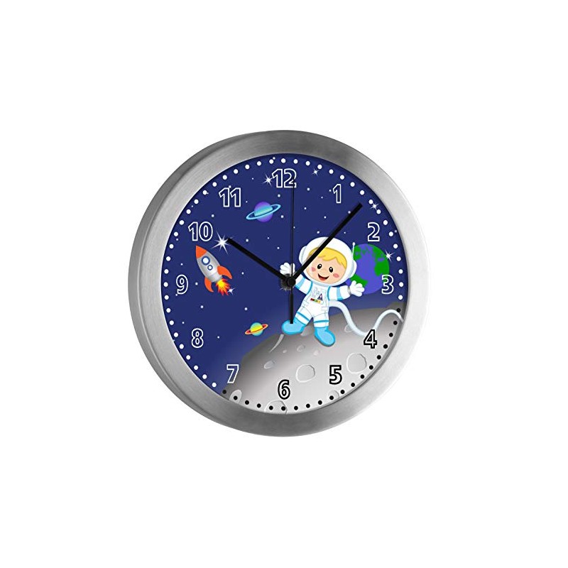 CreaDesign Children's Radio-Controlled Wall Clock with Name, Children's Room Radio-Controlled