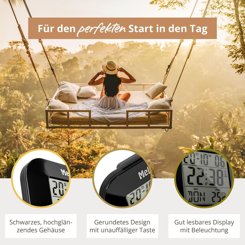 Mebus 51510 Funk alarm clock black