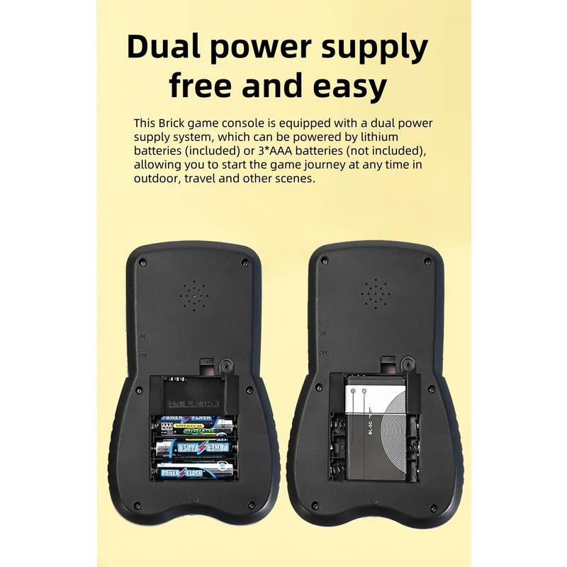 LZYCH Block Game Console Built-in Puzzle Games Dual Power Modes