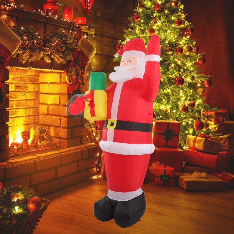 Inflatable Christmas Old Man Model with Gift Bag in Hand