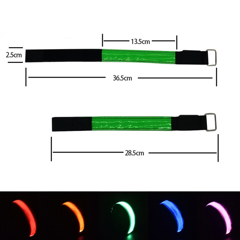4pcs Luminous Arm Bands USB Reflective Band Bracelets for Outdoor