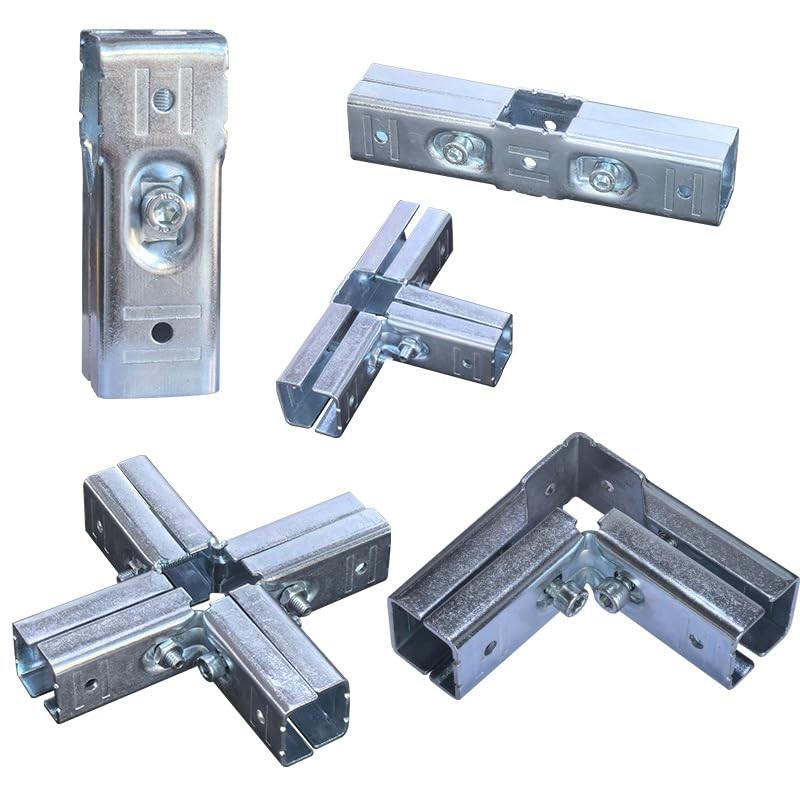 2 Pcs 1" x 1" 2 Way End Rails Square