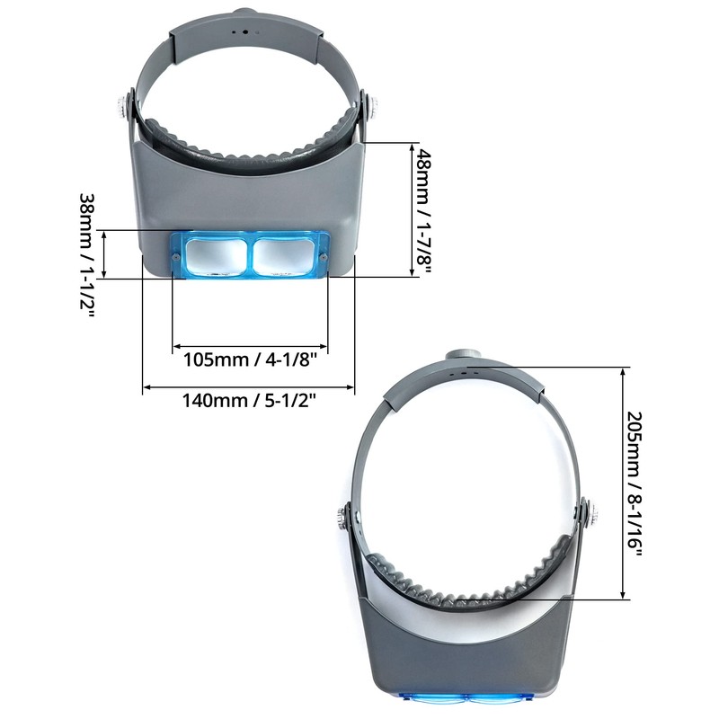 QWORK Headband Magnifier, Double Optical Lens Head-Mounted Reading Magnifier Hands