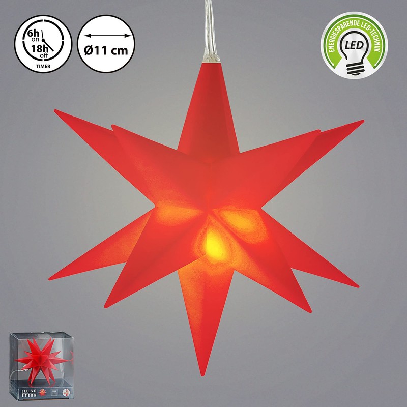 Luminous Star 3D Red 12 Prongs for Hanging Diameter 11