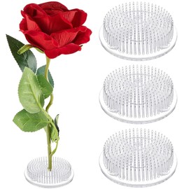 4pcs Flower Frog Plastic Flower Pins Floral Frog for Arrangements Vase Japanese Floral Arrangement for Plant Round Flowers Frogs Flowers Frogs Arranger Tools(Color:Transparent)