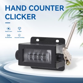 Agatige Contador mecánico de 5 dígitos, contador de recuento manual manual reajustable Contador mecánico manual, Giratorio Reajustable de 5 Dígitos Contador de Carrera de Tracción Mecánico 0-99999