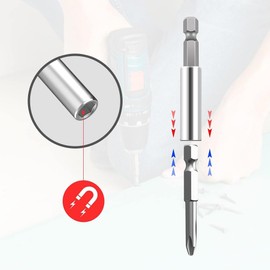 Fixinus 10 Pieces Magnetic Drill Extension, Quick Change Bit Holder 1/4 Inch for Electric Drill, Impact Wrench, Screwdriver, 60 mm