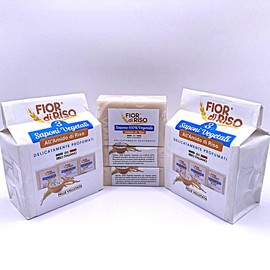 FIOR di RISO 3 Pflanzenseife, 20% Reisstärke, sanft duftend, italienischer Reis