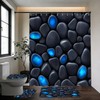 DDQQ 4Pcs Stone Shower Curtain Set with Toilet Lid Cover