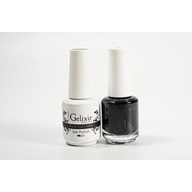 Gelixir Duo Matching Gel and Nail Polish, Made in USA. (089-Black Night)