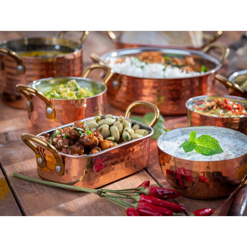 APS Mumbai 40735 Mini Serving Pan, Stainless Steel, Copper Look,