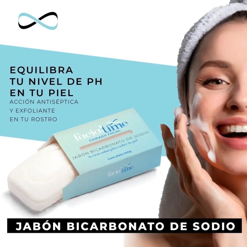 Kit 3 Jabón Bicarbonato 100 G. Hidrata Tu Rostro Facial