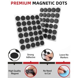 Colemoly Magnet Dots Round Magnetic with Adhesive Backing, Peel and Stick Magnets Sheets for Home, School, Office, Crafts, DIY, Art Projects, 150 PCS (0.8’’ x 0.8’’ x 0.08’’)