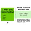 Clean and Disinfected Indication Label - 2"x2" Writable Self Adhesive