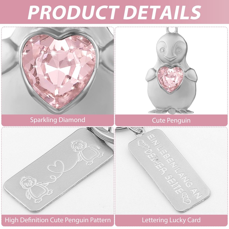 Penguin Keyring with Engraving "Ein Leben Lang an Deiner Seite"