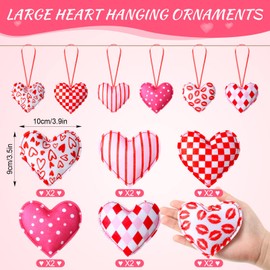 Valentine's Day St. Patrick's Day Easter Felt Hanging Ornaments Hanging Heart Clover Eggs Ornament Hanging Felt Ornaments for Home Decoration