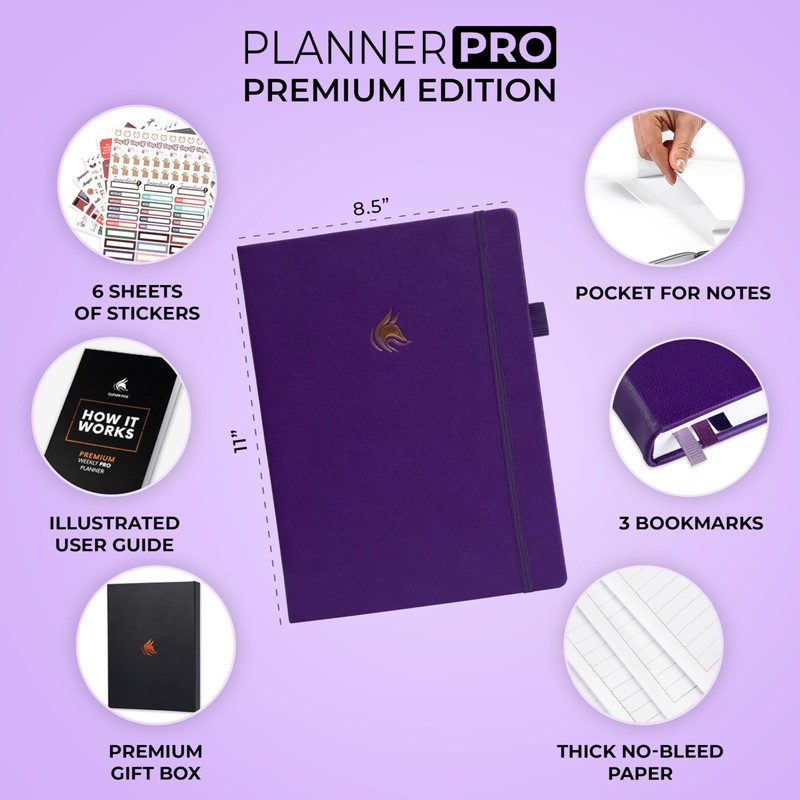 Clever Fox Planner Pro Premium – Luxurious Weekly & Monthly