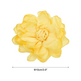 PATIKIL Rose Flower Hair Clips, Fabric Brooch Pins for Women Wedding Party Dance Dress Clothes Accessories Valentine's Day Gifts, Yellow