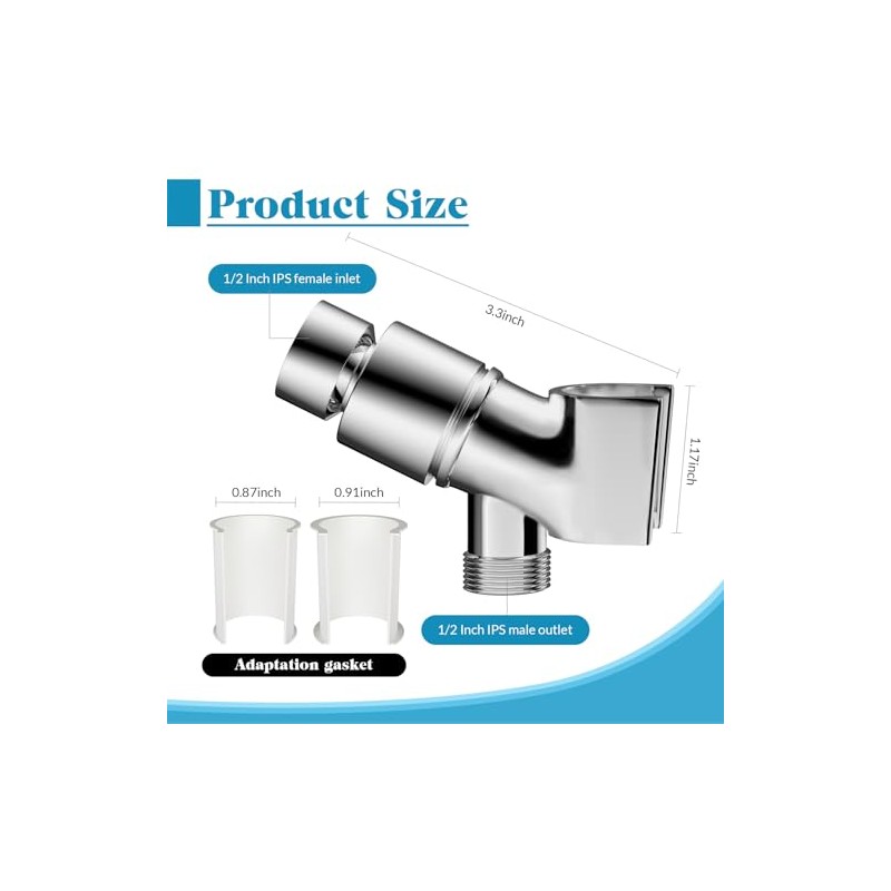 Adjustable Handheld Shower Head Holder Bracket Easy Wall Mount Shower