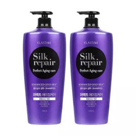 Elastine (손상케어) 실크리페어 퍼펙트 에이징 샴푸1200ml 2개 엘라스틴 Silk Repair Perfect Aging Shampoo 1200ml 2pcs Elastin Damage Care