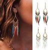 NEEBAOLY Gold Bohemian Nickel Earrings Set with Feather Tassel for