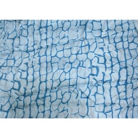 Unbranded 1 yard X 42" Silk Fabric Blue Two Tone Crocodile Print Material Sewing Shirt