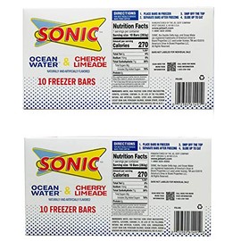 SONIC Freezer Pops Pack Of 2! 2 Flavors: Ocean Water & Cherry Limeade! Naturally & Artificially Flavored! Delicious and Refreshing Ice Pops! Choose From Small or Large! (Small)