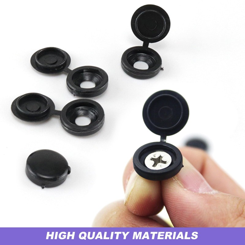 Screw Cover Black Pack of 200 Plastic Folding Screw Cover
