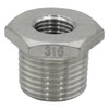 Flowbar VBU-S14-0402 1/2x1/4 Stainless Steel Threaded Fitting, Bushing, Silver