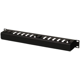 NavePoint 1U Metal Rack Mount Horizontal Cable Manager Duct Raceway for 19 Inch Server Rack