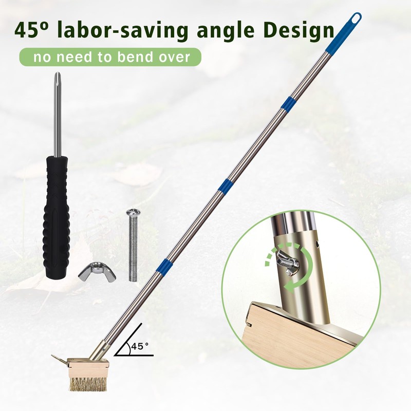 mcwdoit Crack Weeder Tool, Crevice Weeding Moss Brush with 2