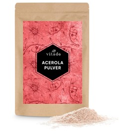 Acerola Powder 500 g - Natural Vitamin C Powder - From Acerola Cherry - Laboratory Tested - Vegan