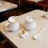 Ceramic Sugar and Creamer Set, 3-Piece Porcelain Serving Set with