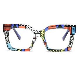 bullabulling Oprah Style Square Reading Glasses Blue Light Blocking for Women Men Ladies Summer Readers (2c, 1.75, x)