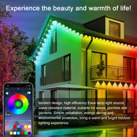 LETIANPAI 300FT Permanent Outdoor Lights,RGB Eaves Light with App Control Remote,DIY Scene Modes IP67 Waterproof Under Eave Lighting,Outdoor Lights for Decor,Garden Decor,House,Party,Holiday