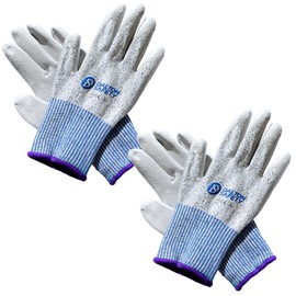 Dalton Safety 2 Pairs Of XS Cut Resistant Level 3 Work Gloves, HPPE Knitted Cuff, PU Coated Palm & Fingertips. Perfect For General Duty, Gardening, Glass Cutting & Sheet Metal Handling