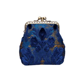 Burnout Velvet Double Kiss Clasp Coin Purse Pouch,Vintage Change Wallet Card Holder